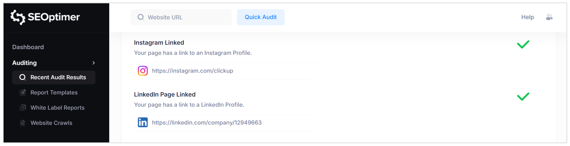 LinkedIn ve Instagram bağlı